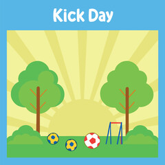 Kick Day black color design, solid white background (4).eps