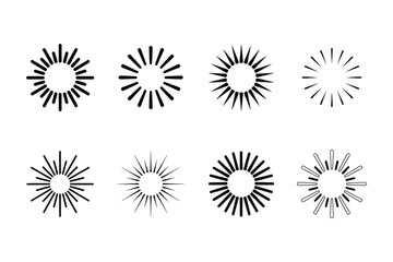 Vector art of sunburst vector set for design elements