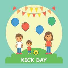 Kick Day black color design, solid white background (3).eps