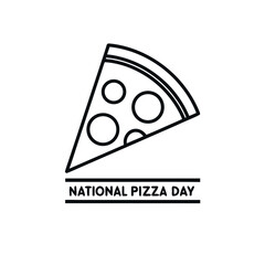 National Pizza Day black color design, solid white background (1).eps