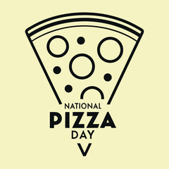 National Pizza Day black color design, solid white background (4).eps