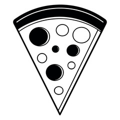 National Pizza Day black color design, solid white background (6).eps