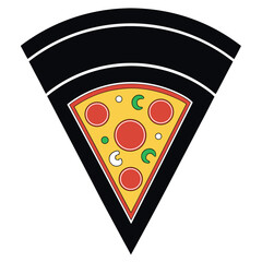 National Pizza Day black color design, solid white background (9).eps