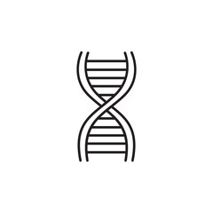 Simple Line Art DNA Strand Graphic Icon, Human Genetic Code