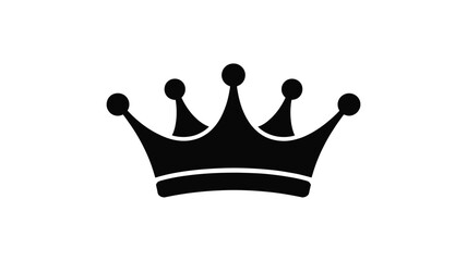 Simple black silhouette of a royal crown icon on a white background