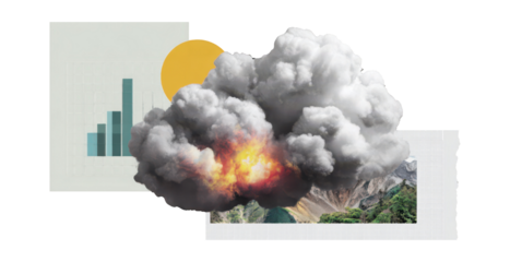 Digital Collage Art with Abstract for Technology and Data Isolated on Transparent Background, png