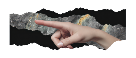 Hand Holding Cutout Paper with Gesture Pointing Direction Isolated on Transparent Background, png