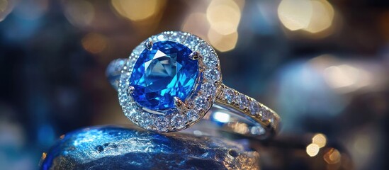 Sparkling Blue Sapphire Ring