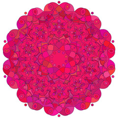 Asian colorful floral mandala. Vector ethnic circular ornament. Stylish design in green shades