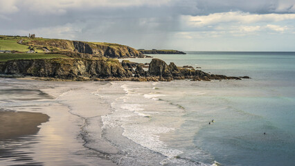 Scenic Highangle View Irish Coast
