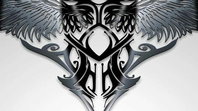 Smooth Motion across Abstract Black Pattern Displaying Stylized Wings, Elegant Tattoo Artwork or Premium Decorative Design for Modern Apparel