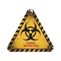 Flat vector illustration of a biohazard warning sign