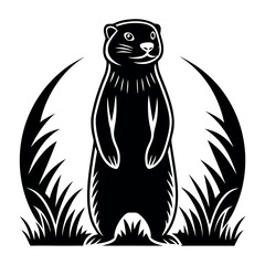 Groundhog Day black color design, solid white background (7).eps