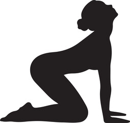 Cow Pose Yoga Silhouette Vector Design