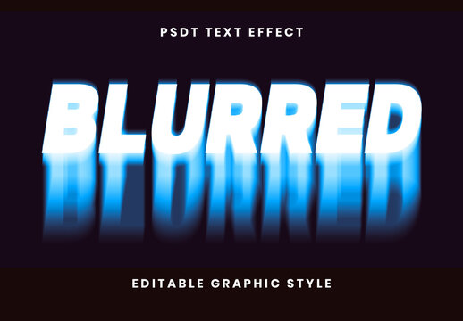 White And Blue Motion Blur Text Effect Bold Blurred Font