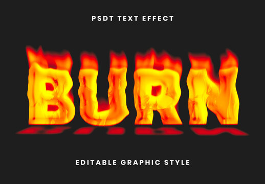 Yellow And Orange Fire Text Effect Burn Flame Font