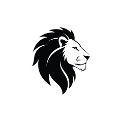 Fototapeta premium Majestic lion head profile silhouette
