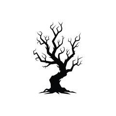 Spooky bare tree silhouette