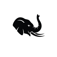 Stylized elephant head silhouette