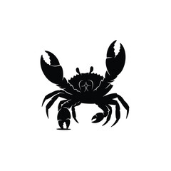 Black crab silhouette with raised claws
