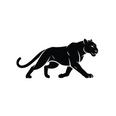 Black panther silhouette in motion silhouette