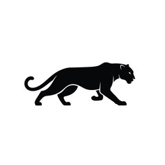 Black panther walking silhouette