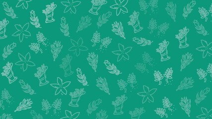 teal floral doodle pattern featuring hand drawn flowers leaves and bouquet elements Perfect for spring celebration designs packaging or digital backgrounds with elegant charm - Powered by Adobe