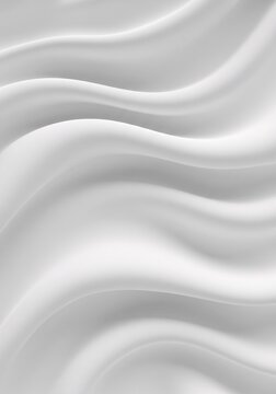 Abstract White Silk Fabric Elegant Flowing Waves, Texture, and Background