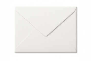 White envelope with a blank surface, closed, representing mail, message, and direct communication concept