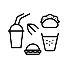 Illustration of fast food items