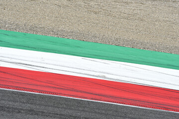 colored curbs on racing track