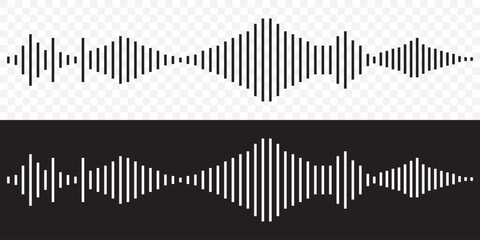 Sound wave icon collection. Web design, apps on Transparent Background. EPS 10.