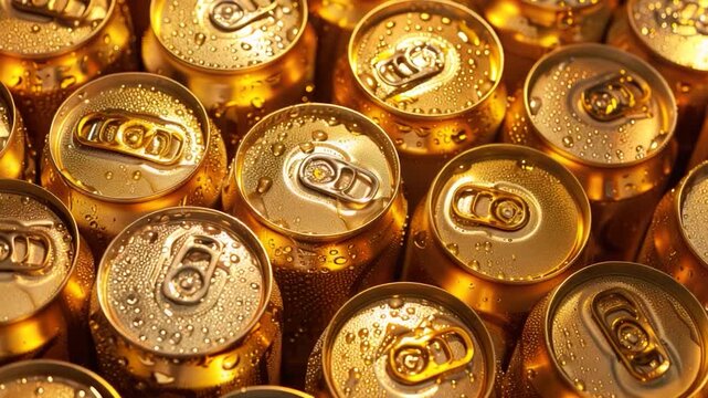 A close-up shot of a group of empty beer cans