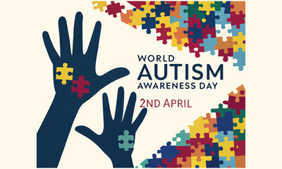 Celebrate World Autism Awareness Day on April 2nd with colorful puzzle-themed art that symbolizes understanding, inclusion, and support for the autism community.