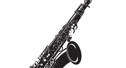 Fototapeta premium Closeup silhouette of a saxophone, isolated on transparent background