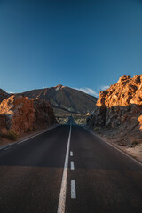 Sunset in Teide Caldera, Tenerife Volcano at Golden Hour, Canary Islands