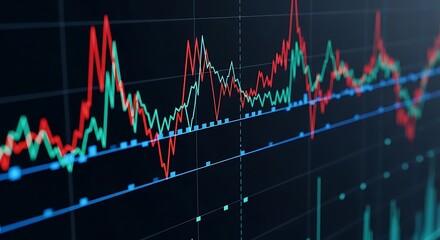 Stock Market Chart Displaying Financial Data and Trends.