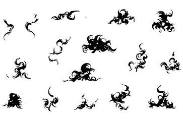 Smoke Steam Brush Vector Set