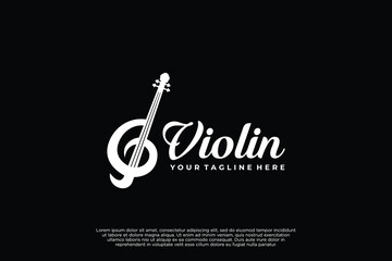 Violin logo logo design with note music logo combine