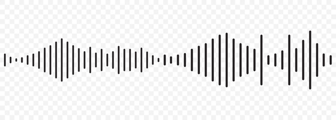 Sound wave set, Black sound waves and audio frequencies, Sound wave, audio wave icons, Set of radio wave icons, Sound wave icon thin line outline set. EPS 10.