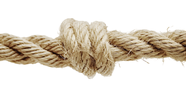 Close up of frayed rope representing struggle and resilience