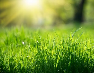 Obraz premium fresh spring green grass