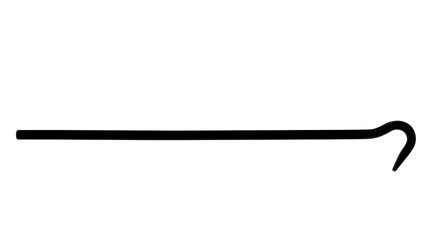 Fototapeta premium A black crowbar, a simple, straight tool with a curved end, isolated on a white background