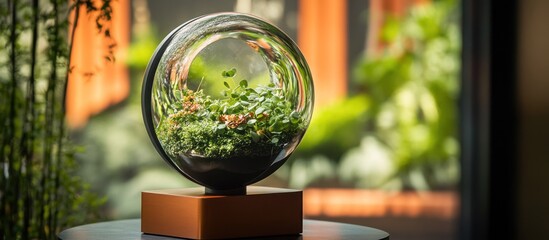 Glass Sphere with Miniature Garden