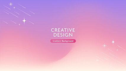 Obraz premium Smooth sunset background featuring a soft gradient of warm sunset colors with defocused purple and pink tones. A beautiful gradient sky that creates a calm and dreamy atmosphere.