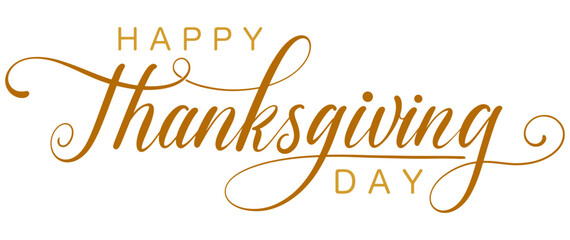 happy thanksgiving lettering calligraphy text vector Eps	