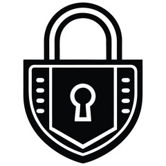 Black padlock icon security protection lock safety concept vector illustration