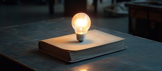 Lightbulb on Book