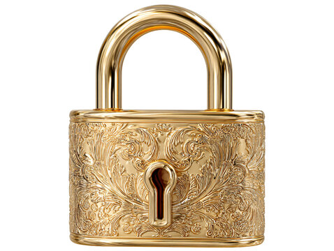 Luxurious Golden Padlock with Shiny Premium Finish