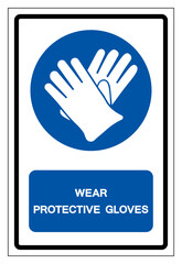 Fototapeta premium Wear Protective Gloves Symbol Sign ,Vector Illustration, Isolate On White Background Label.EPS10